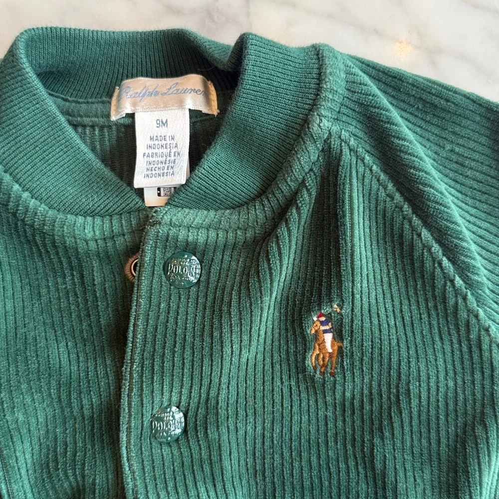 Ralph Lauren Forest Green Corduroy Baby Jacket & Pants Set